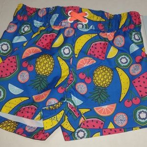 NWT Cat & Jack Summer Fruit 12 months Swim Trunks